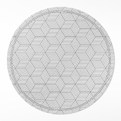 Kulatý vinylový koberec Geometrická mozaika drobný vzor