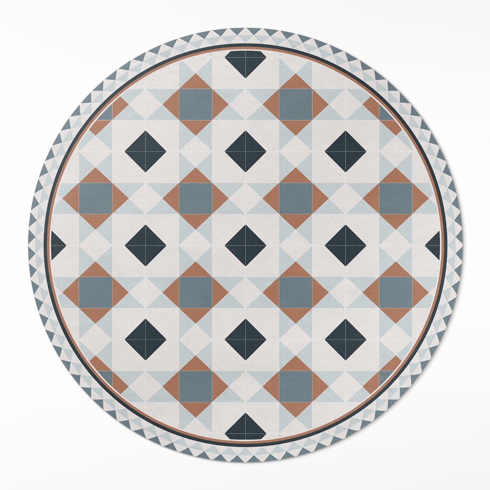 Kulatý vinylový koberec Geometrická mozaika krásné dlaždice