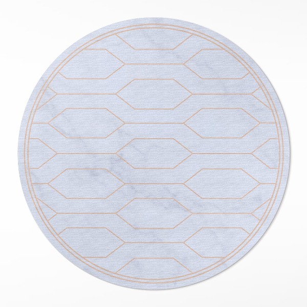 Kulatý vinylový koberec Liniový vzor na mramoru
