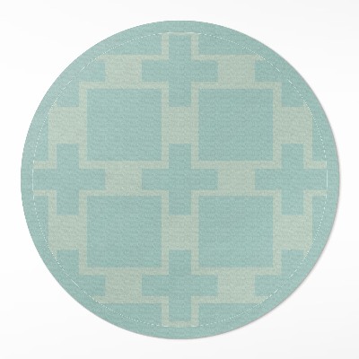 Kulatý vinylový koberec Plusy a čtverce abstrakce