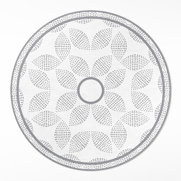 Kulatý vinylový koberec Kompozice tmavých listů s tečkami