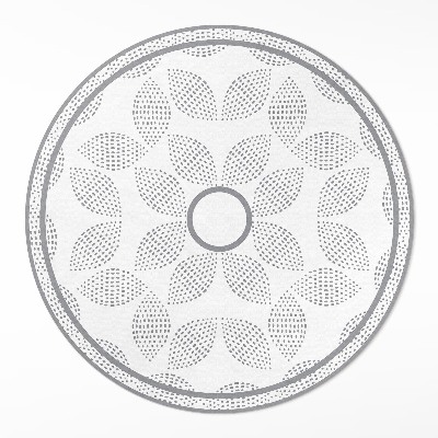 Kulatý vinylový koberec Kompozice tmavých listů s tečkami