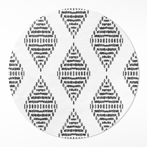 Kulatý vinylový koberec Kosočtverce z čárek