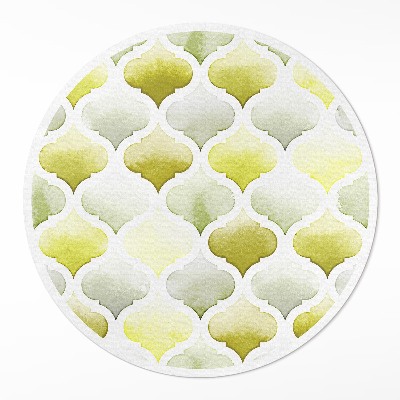 Kulatý vinylový koberec Marocké citrony akvarelová mozaika