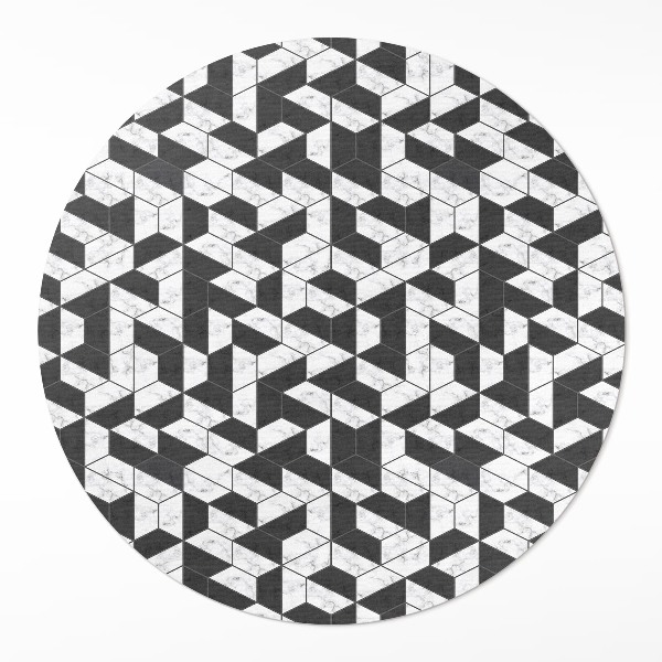 Kulatý vinylový koberec Módní kamenná mozaika s mramorem