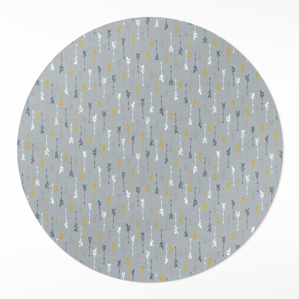 Kulatý vinylový koberec Boho indiánské šipky jemný vzor