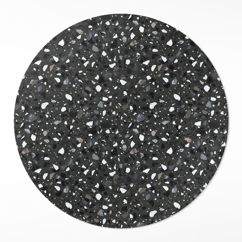 Kulatý vinylový koberec Tmavý gres ozdobný kámen