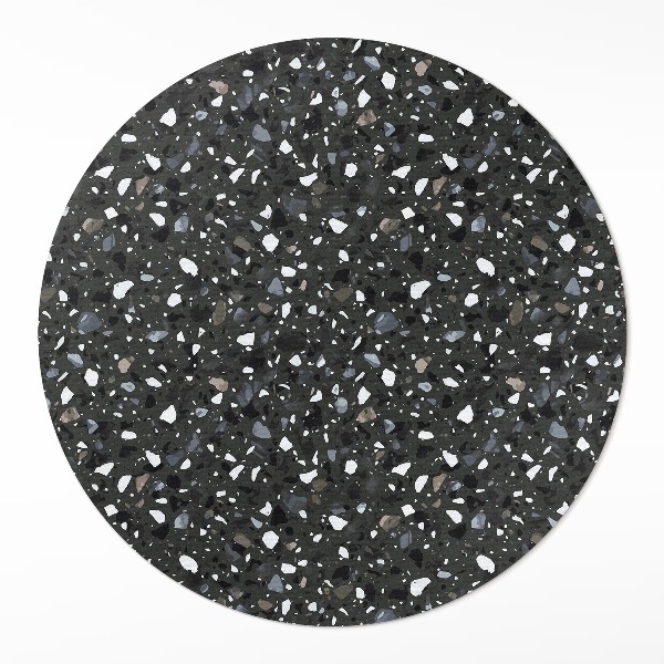 Kulatý vinylový koberec Tmavý gres ozdobný kámen