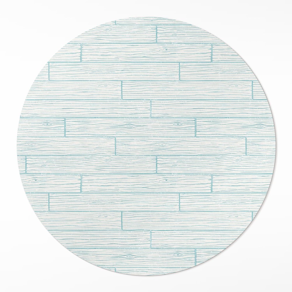 Kulatý vinylový koberec Světlé dřevo podlahové panely