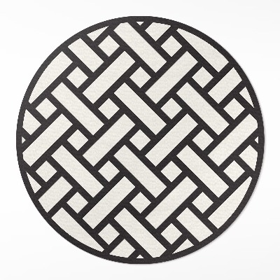 Kulatý vinylový koberec Jednoduchý pletený vzor ilustrace proutí