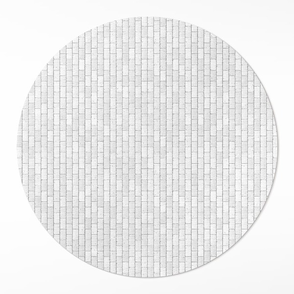 Kulatý vinylový koberec Světlá cihla elegantní mozaika