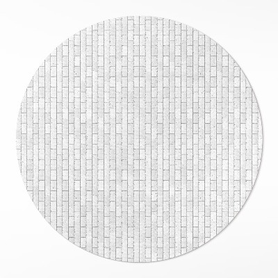 Kulatý vinylový koberec Světlá cihla elegantní mozaika