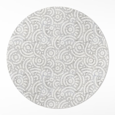 Kulatý vinylový koberec Abstraktní orientální tvary linie boho