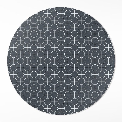 Kulatý vinylový koberec Kruhy geometrický pravidelný vzor