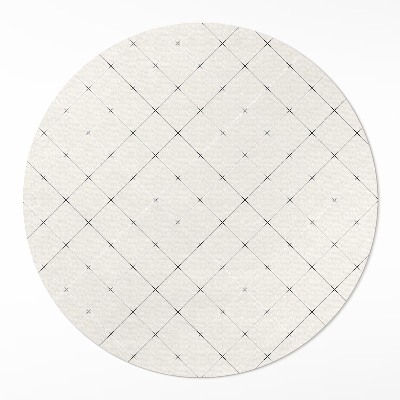 Kulatý vinylový koberec Jemné čtverce světlé dlaždice