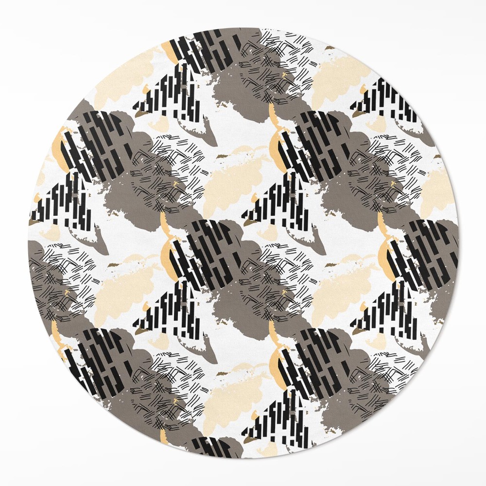 Kulatý vinylový koberec Abstraktní kompozice skvrn a tvarů