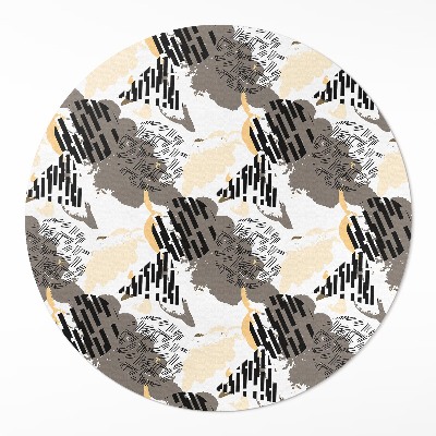 Kulatý vinylový koberec Abstraktní kompozice skvrn a tvarů