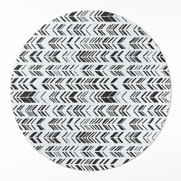 Kulatý vinylový koberec Indiánský design peří a šípy boho