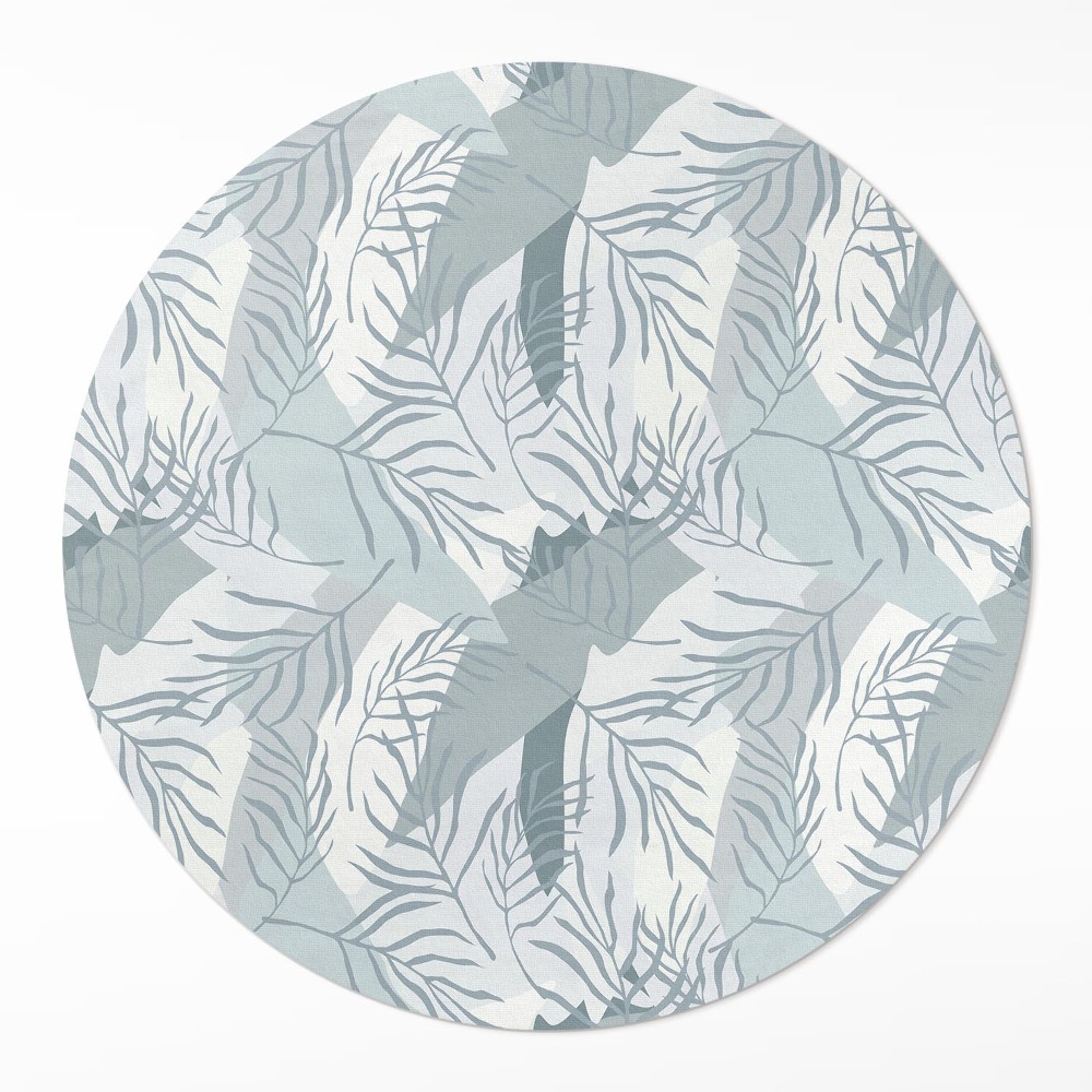 Kulatý vinylový koberec Jemné větvičky na světlém pozadí