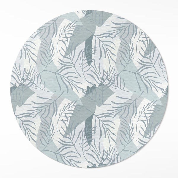 Kulatý vinylový koberec Jemné větvičky na světlém pozadí