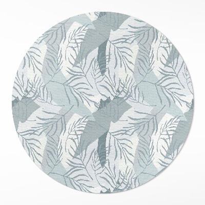 Kulatý vinylový koberec Jemné větvičky na světlém pozadí