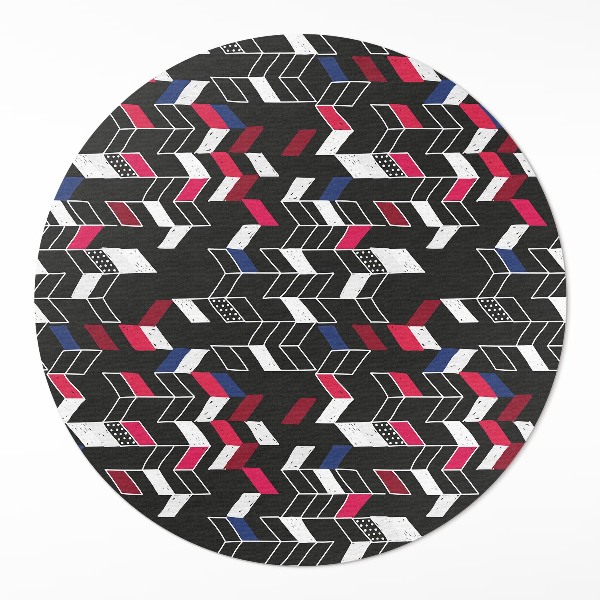 Kulatý vinylový koberec Moderní design módní geometrický vzor