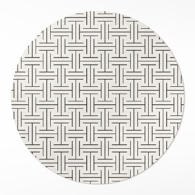 Kulatý vinylový koberec Pravidelné linie minimalistický labyrint