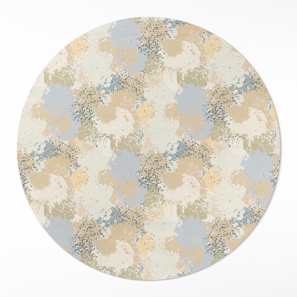 Kulatý vinylový koberec Abstraktní jemné malované skvrny