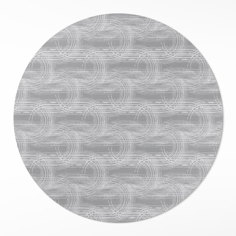 Kulatý vinylový koberec Pravidelné škrábance ve stylu boho