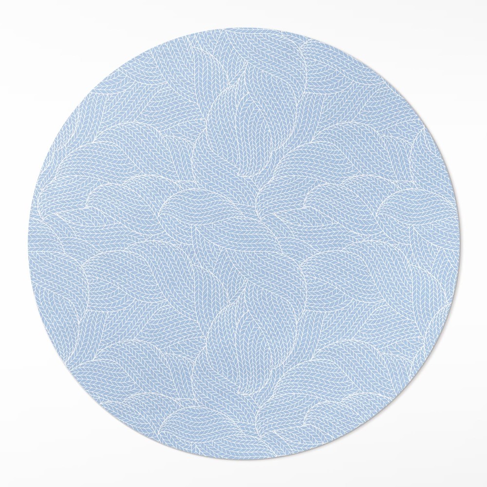 Kulatý vinylový koberec Minimalistické listy módní vzor