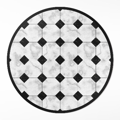 Kulatý vinylový koberec Módní mramorový design dlaždice