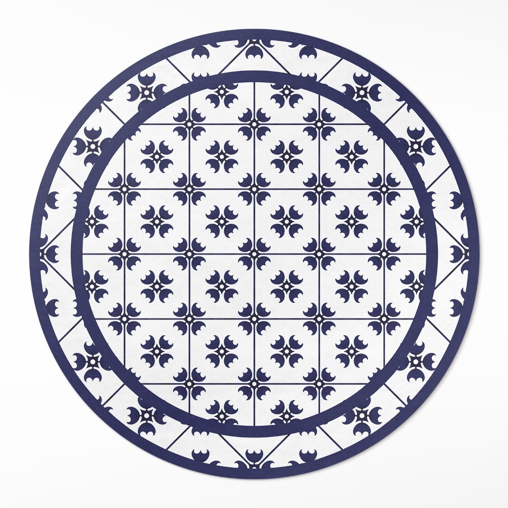 Kulatý vinylový koberec Dekorativní mozaika ozdobné dlaždice