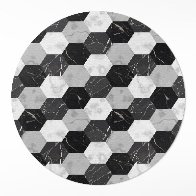 Kulatý vinylový koberec Kamenná mozaika z mramoru