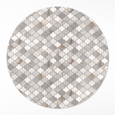 Kulatý vinylový koberec Módní kamenná mozaika stylové dlaždice