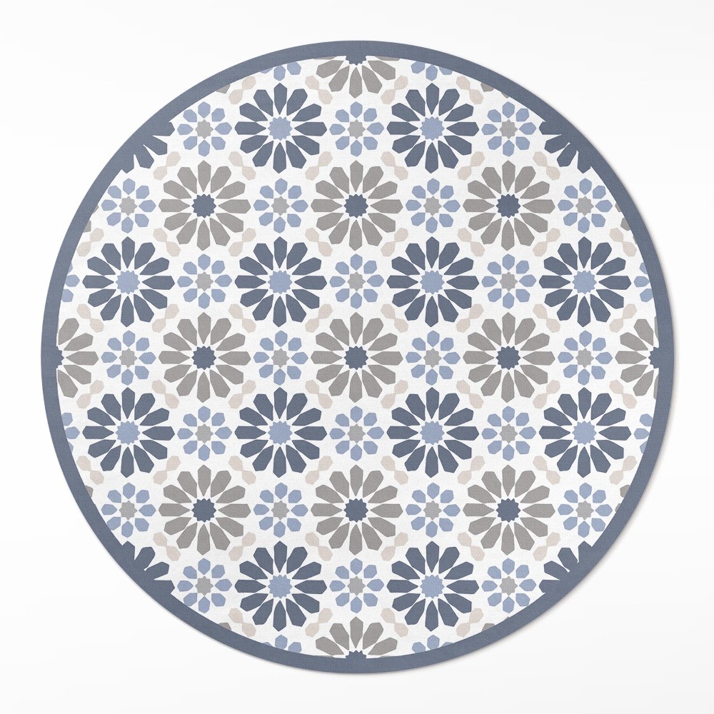 Kulatý vinylový koberec Pastelové květiny jemný pravidelný vzor