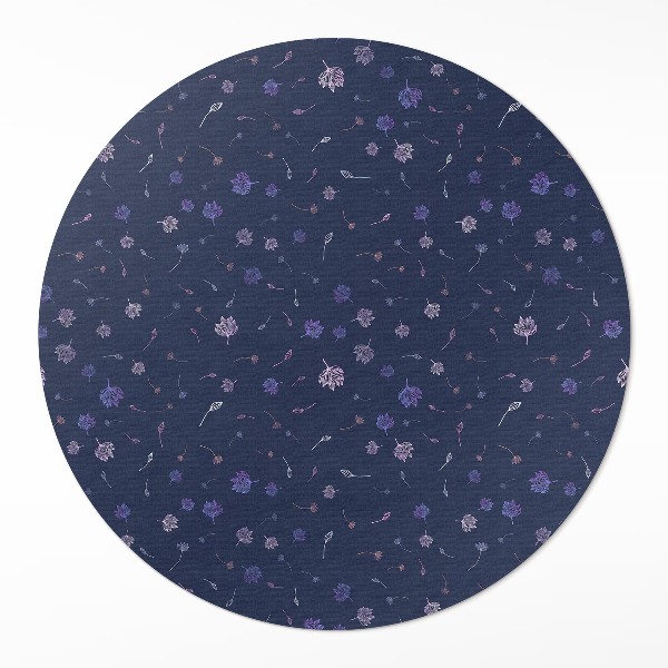 Kulatý vinylový koberec Drobná polní kvítka boho