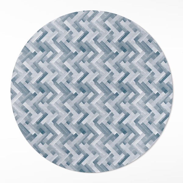 Kulatý vinylový koberec Malovaný parket vzor rybí kost