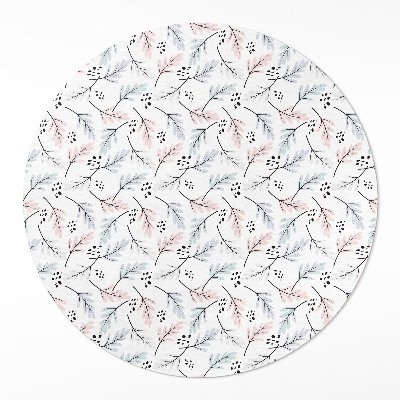 Kulatý vinylový koberec Pastelové jemné rostliny ve stylu boho