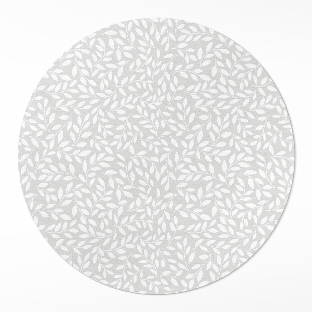 Kulatý vinylový koberec Drobná větvičky styl boho jemný