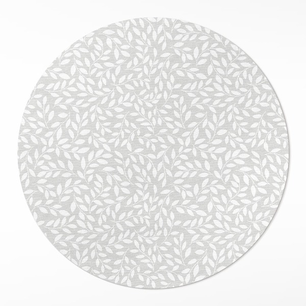 Kulatý vinylový koberec Drobná větvičky styl boho jemný