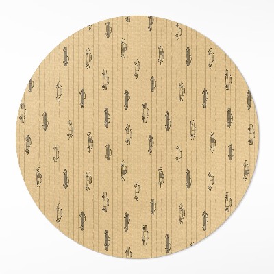 Kulatý vinylový koberec Staré retro vintage automobily