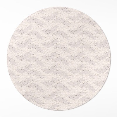 Kulatý vinylový koberec Jemné listy v tlumených barvách