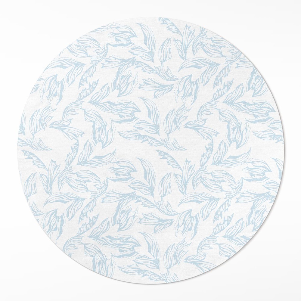 Kulatý vinylový koberec Skica elegantních listů vintage