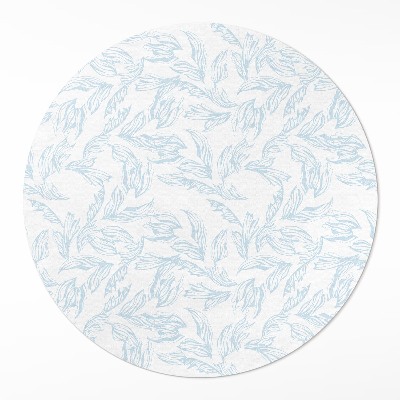 Kulatý vinylový koberec Skica elegantních listů vintage