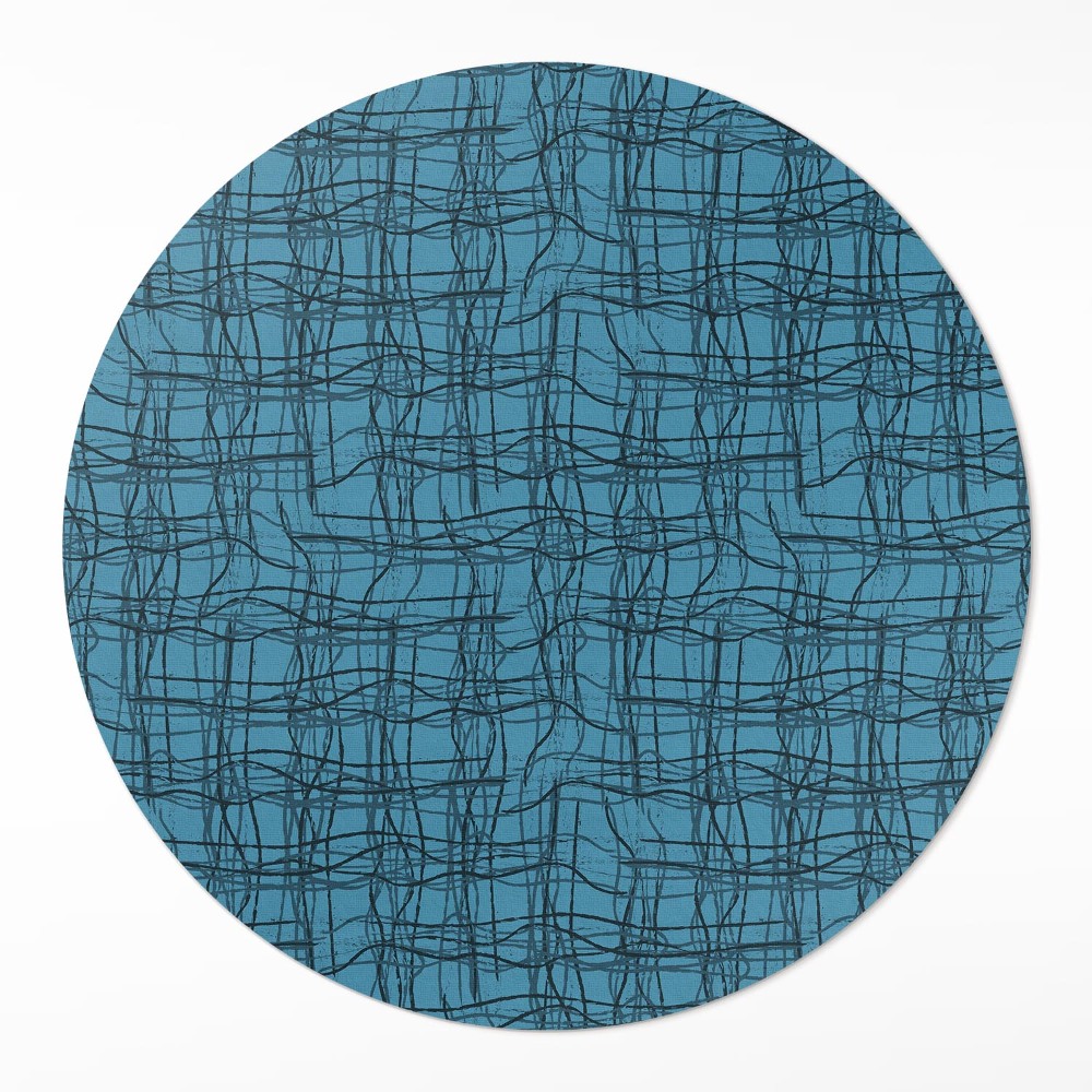 Kulatý vinylový koberec Vzor textilie nepravidelné nitky materiálu