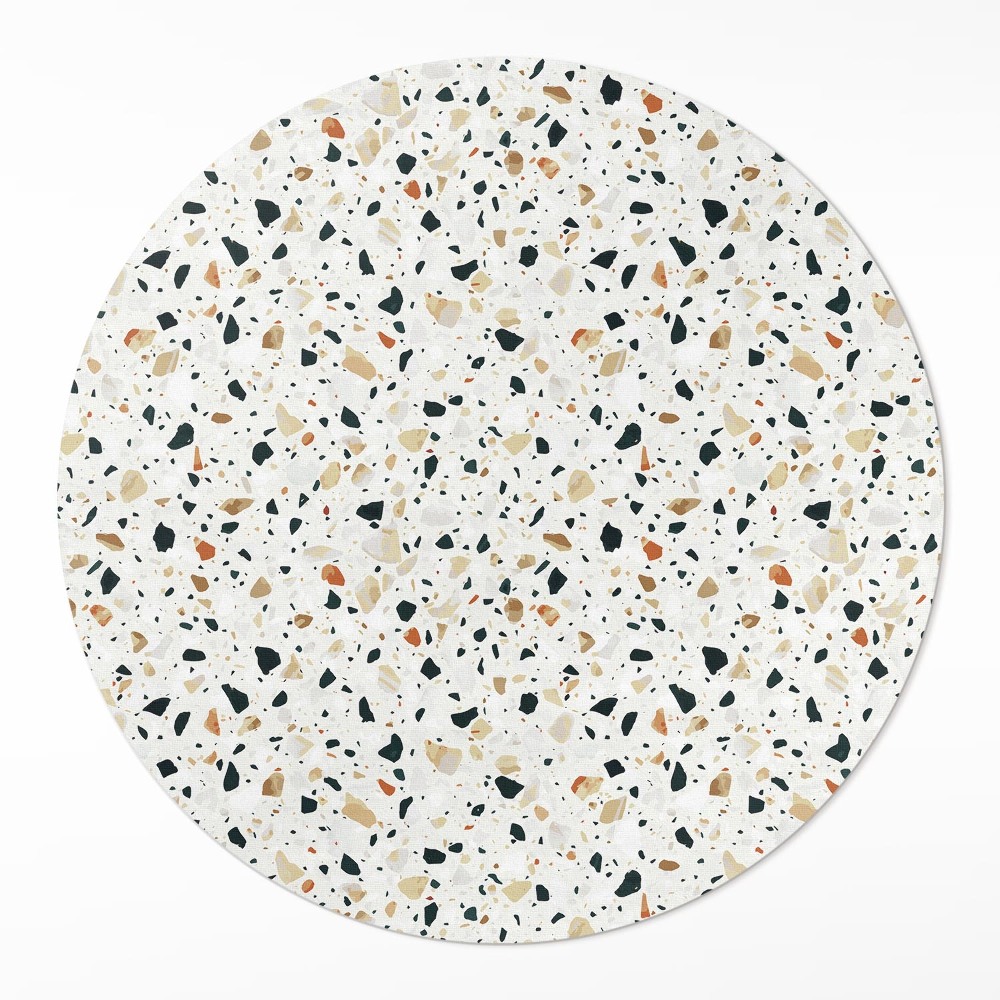 Kulatý vinylový koberec Ozdobný gres kamenná deska