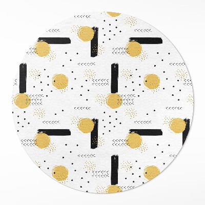 Kulatý vinylový koberec Abstraktní tvary pravidelný vzor