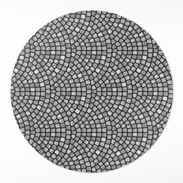 Kulatý vinylový koberec Kamenný design drobná mozaika