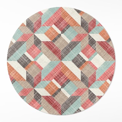 Kulatý vinylový koberec Opotřebovaný geometrický vzor