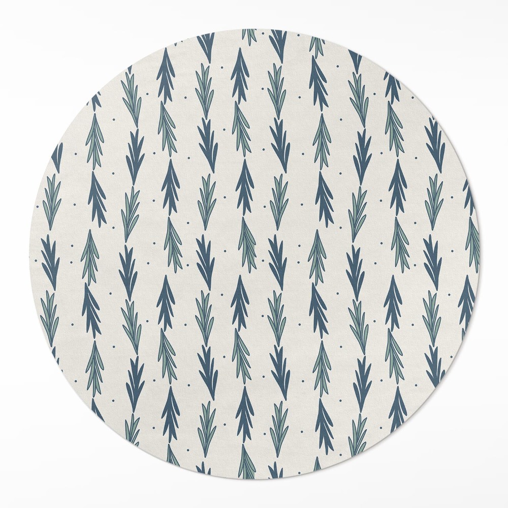 Kulatý vinylový koberec Drobná lístky dekorativní vzor boho